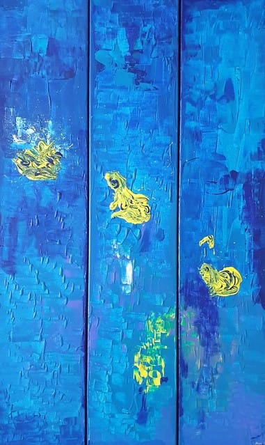 Nr 164 Frosch im Teich 3x20x100 cm Jahr 2005