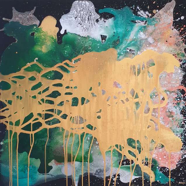 Nr 773 Die Nacht der wilden Tiere 80x80 cm Jahr 2023