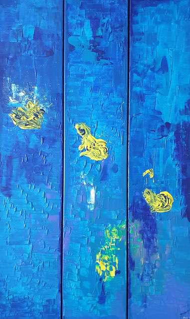 Nr 164 Frosch im Teich 3x20x100 cm Jahr 2005