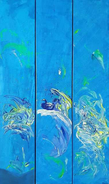 Nr 344 Der Ententanz 3x20x100 cm Jahr 2008