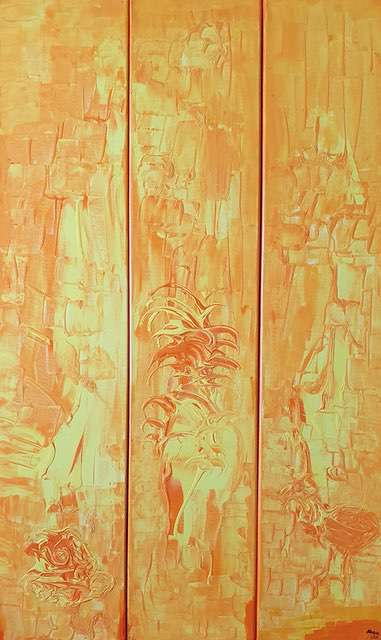 Nr 377 Begegnung 3x20x100 cm Jahr 2008